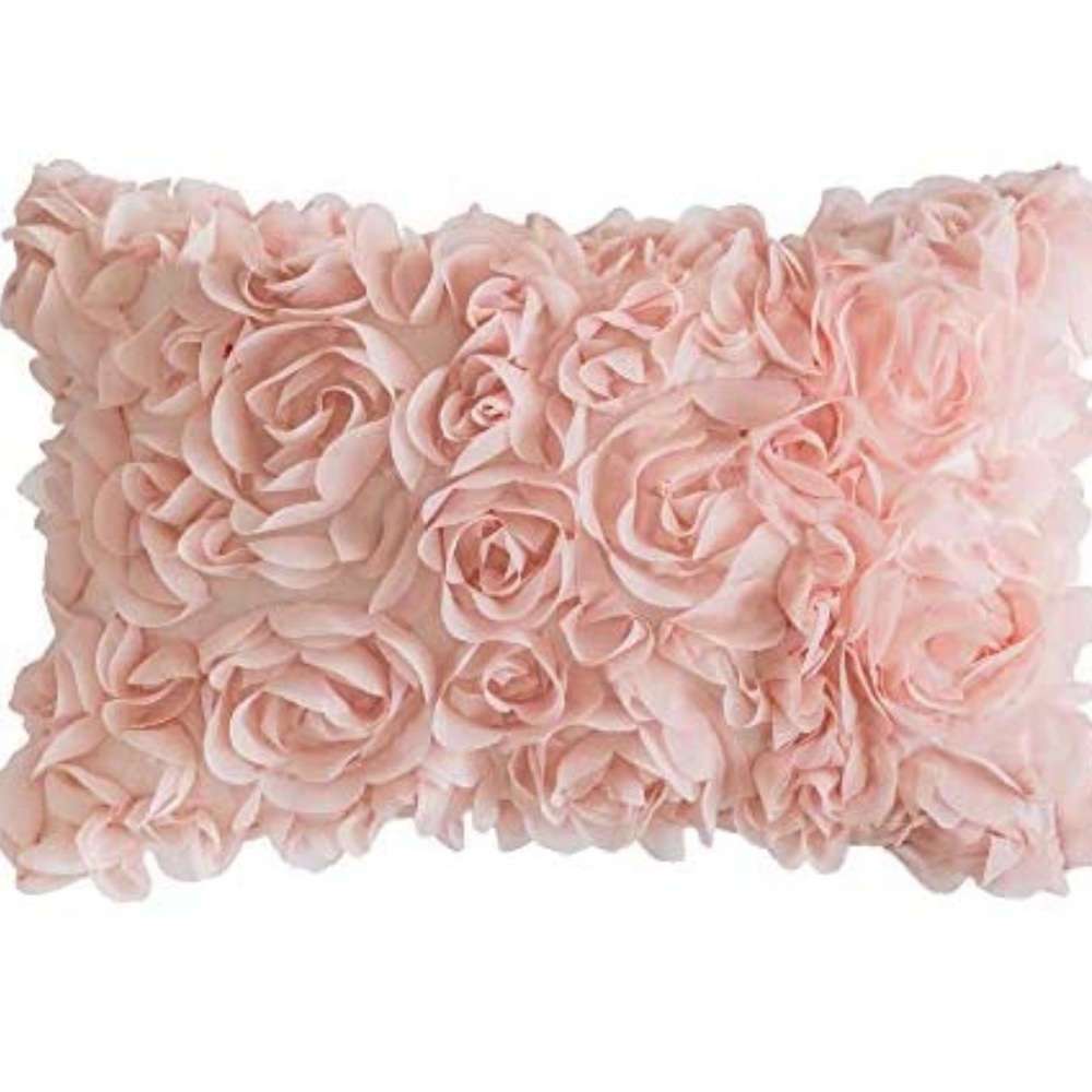 Blush pink rose pillow cover